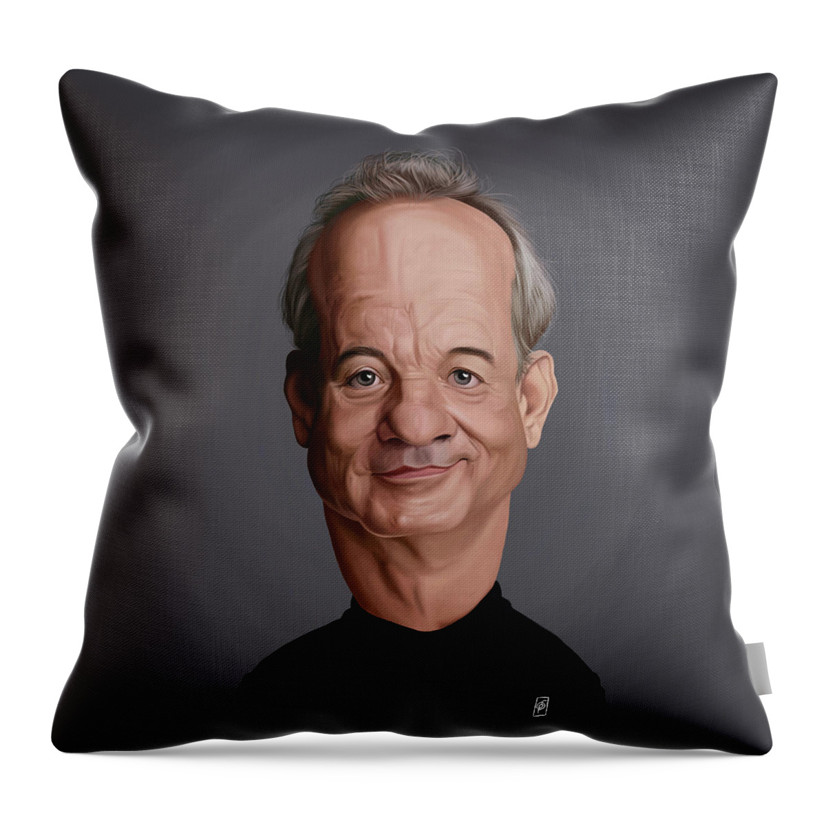 Illustration Throw Pillow featuring the digital art Celebrity Sunday - Bill Murray by Rob Snow