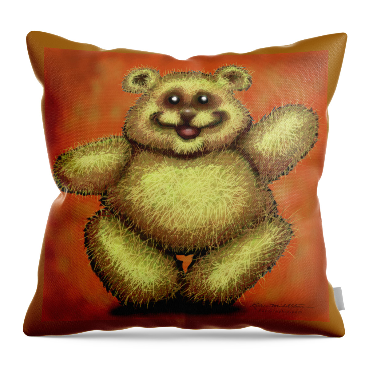 Fuzzy Throw Pillow featuring the digital art Fuzzy by Kevin Middleton