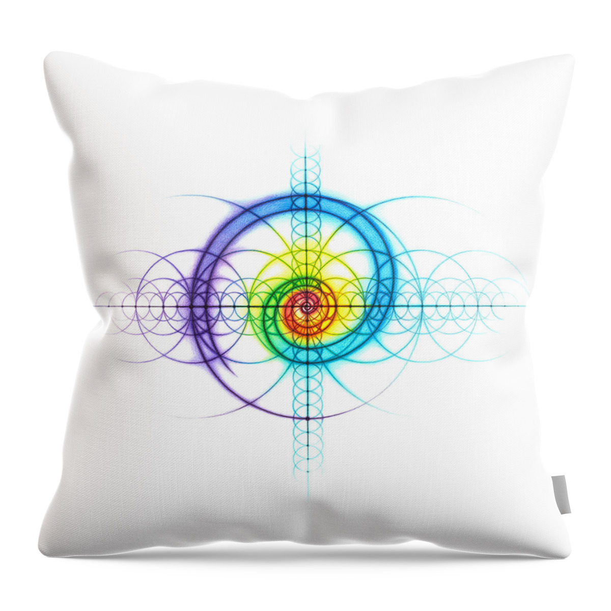 Spiral Throw Pillow featuring the drawing Intuitive Geometry Spectrum Spiral by Nathalie Strassburg