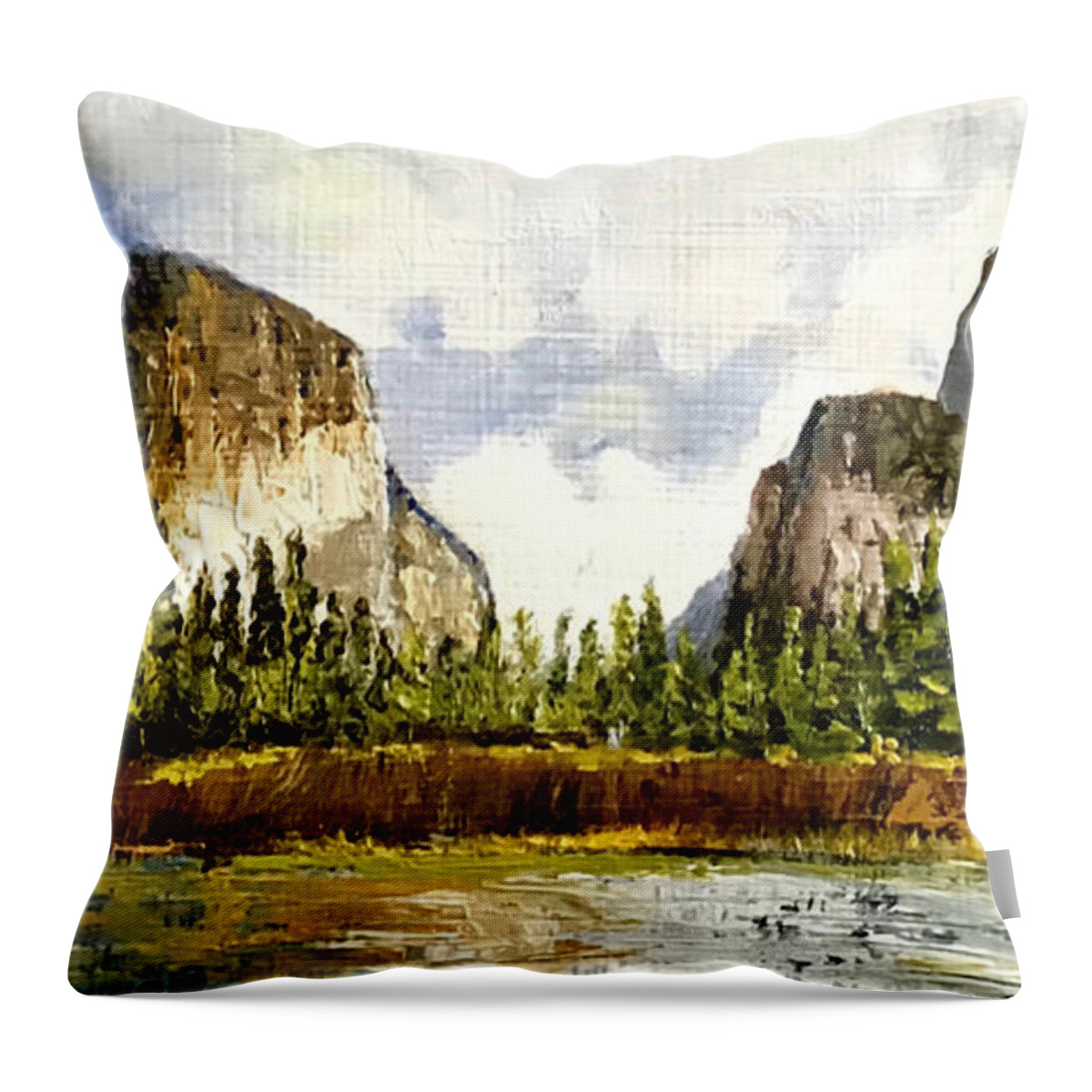 El Capitan Throw Pillow featuring the painting El Capitan by Shawn Smith