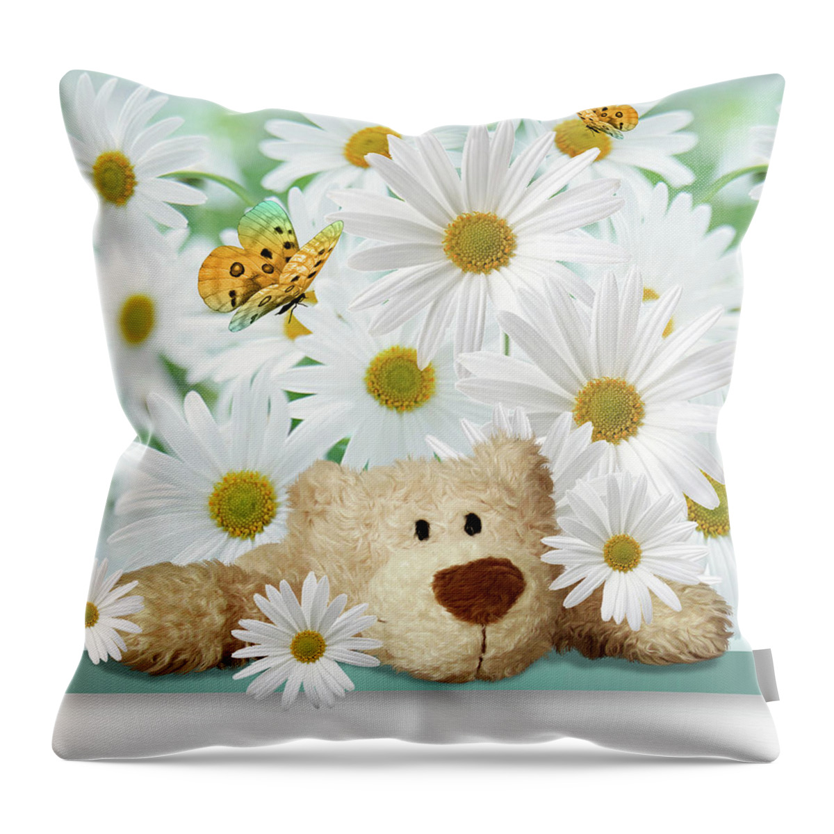 Thinking Of You Throw Pillow featuring the digital art Bear Hug for Children by Doreen Erhardt