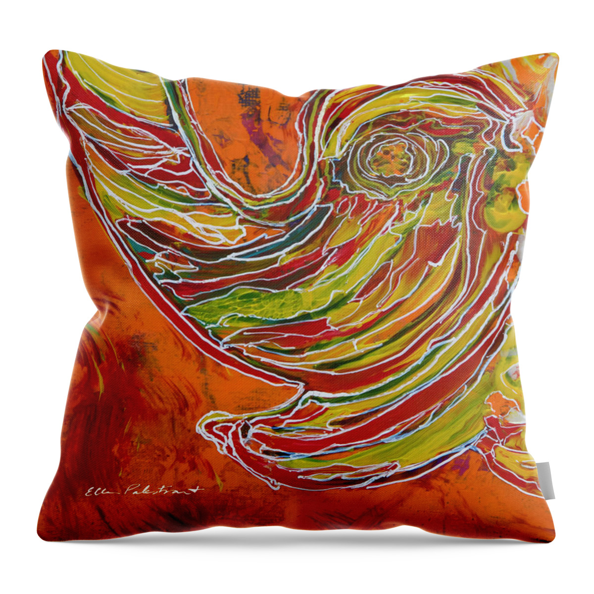 Ellen Palestrant Throw Pillow featuring the painting The Ellipop by Ellen Palestrant