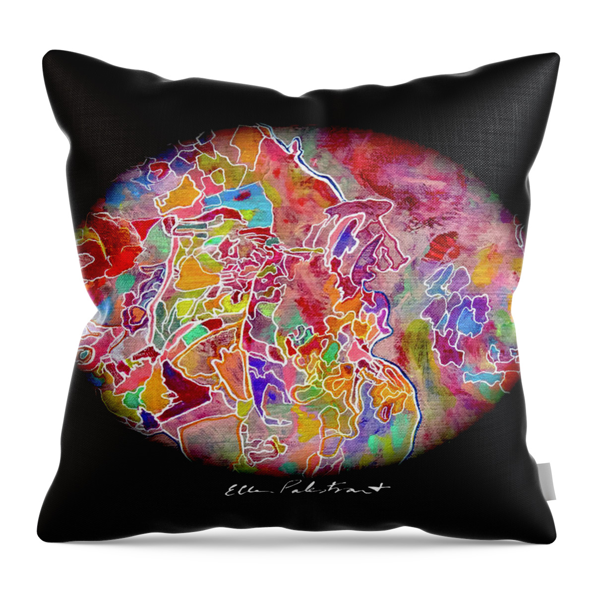 Wall Art Throw Pillow featuring the painting Life on a Spherical by Ellen Palestrant