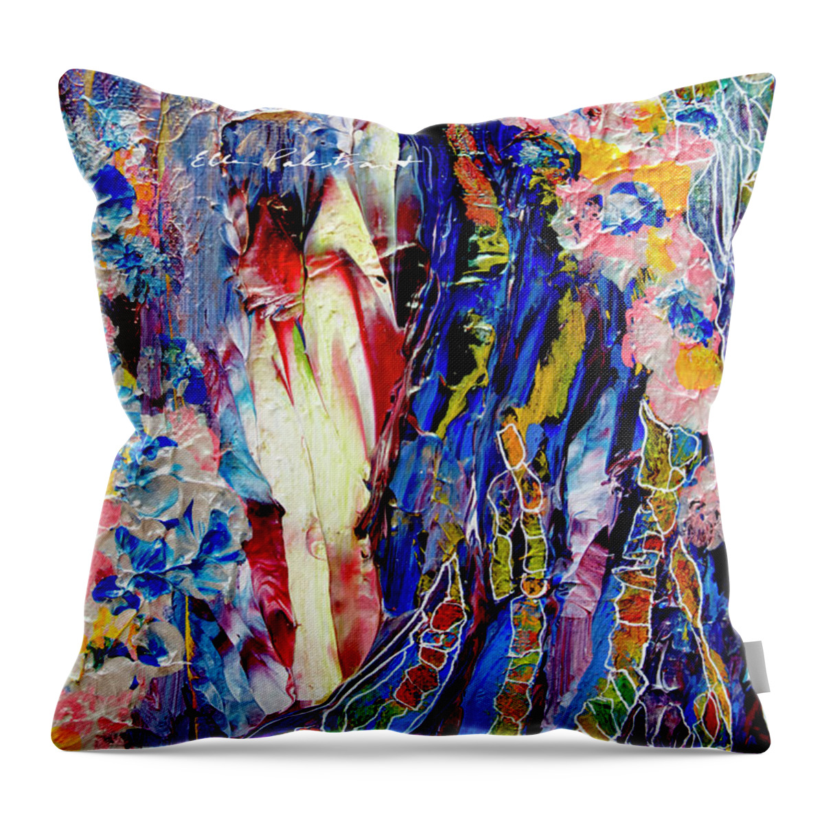 Blossoms Throw Pillow featuring the painting The Color Fall by Ellen Palestrant