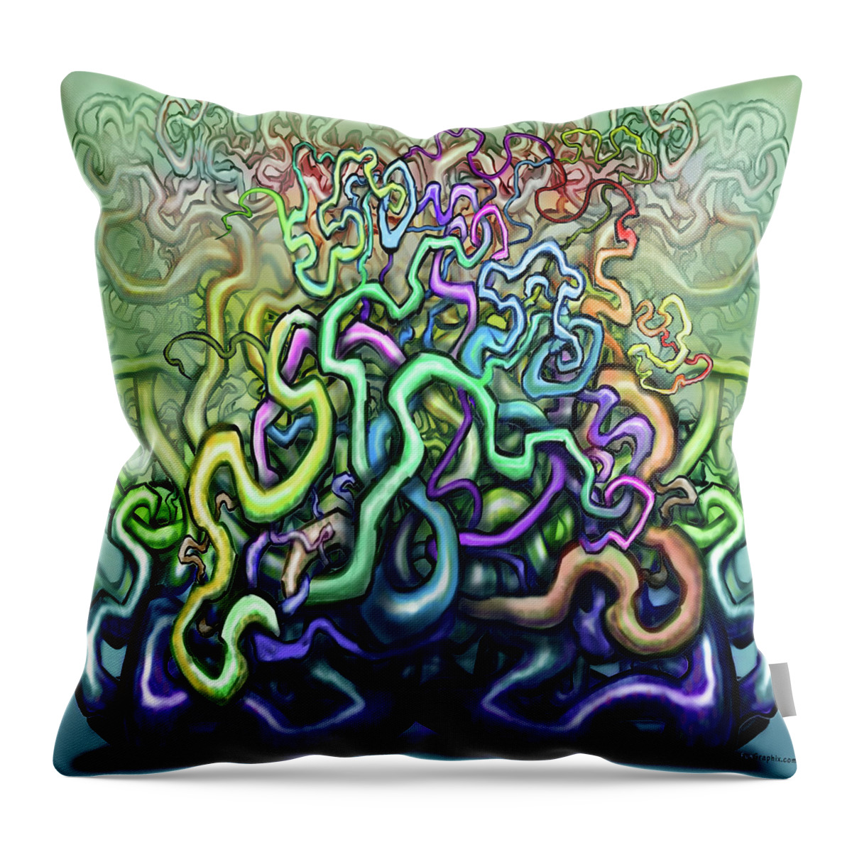 Synergy Throw Pillow featuring the digital art Synergy by Kevin Middleton