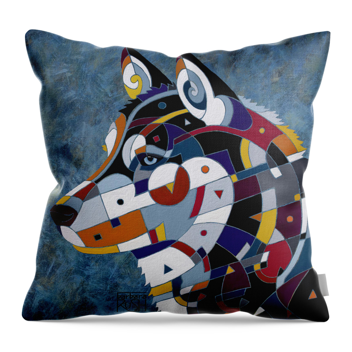 Dog Art Throw Pillow featuring the painting Made to Chill - Siberian Husky Art by Barbara Rush
