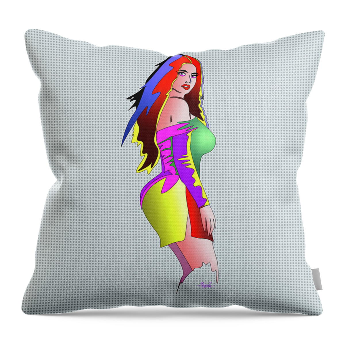 Buzz Throw Pillow featuring the painting Vogue by Anthony Mwangi