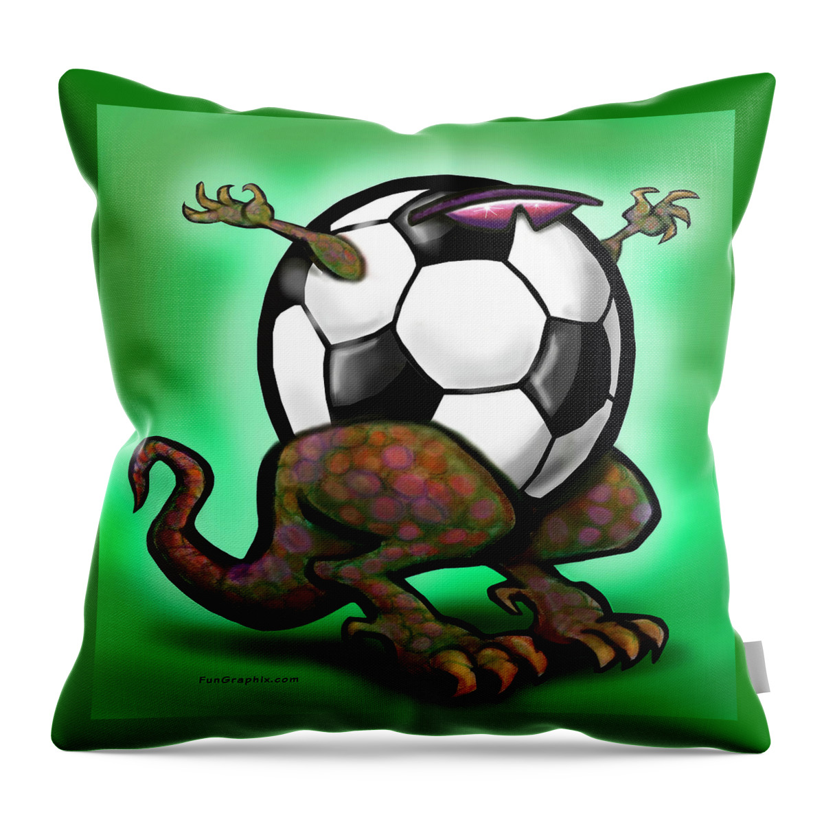 Soccer Throw Pillow featuring the digital art Soccer Beast by Kevin Middleton