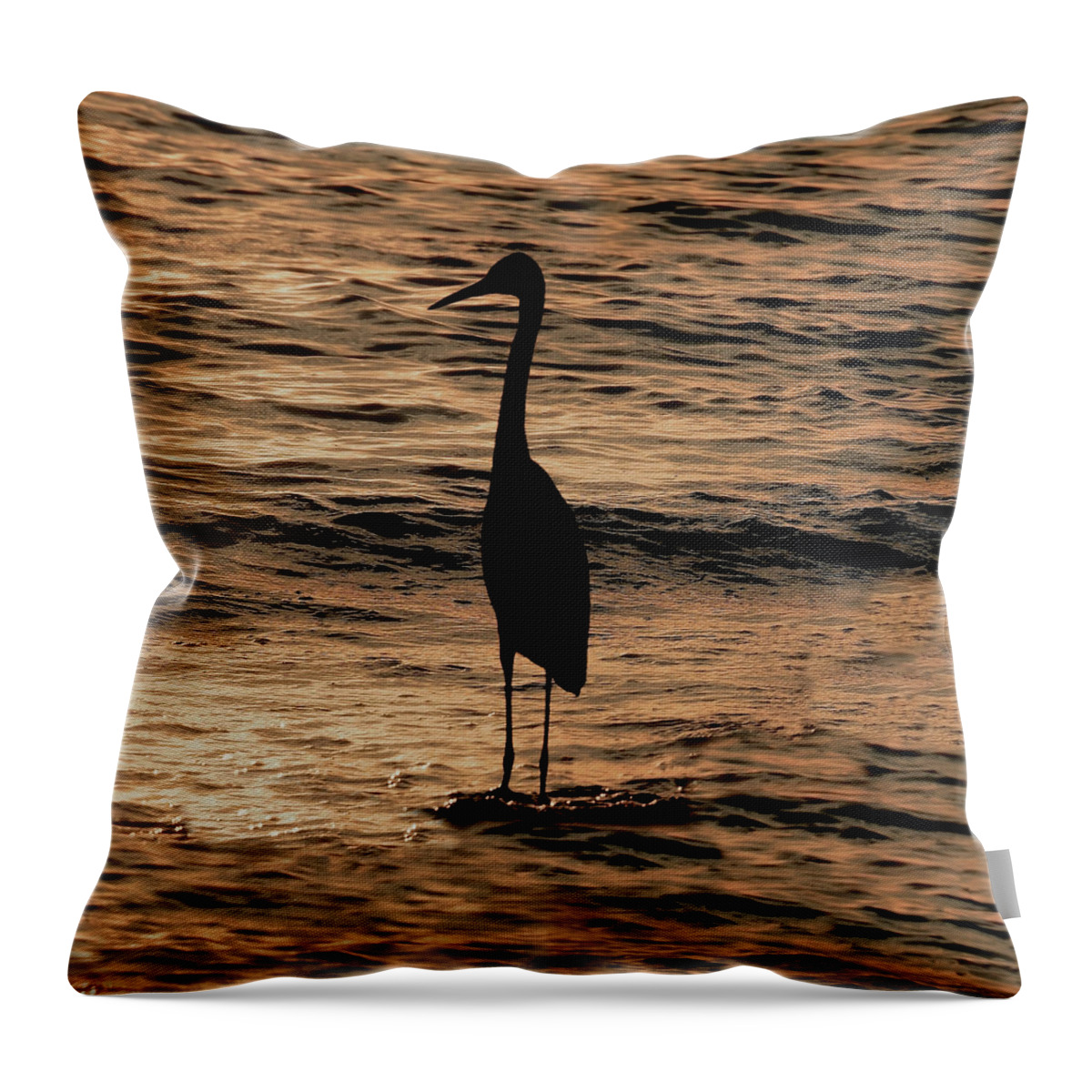 Heron Throw Pillow featuring the photograph Heron Silhouette #1 by Beth Myer Photography