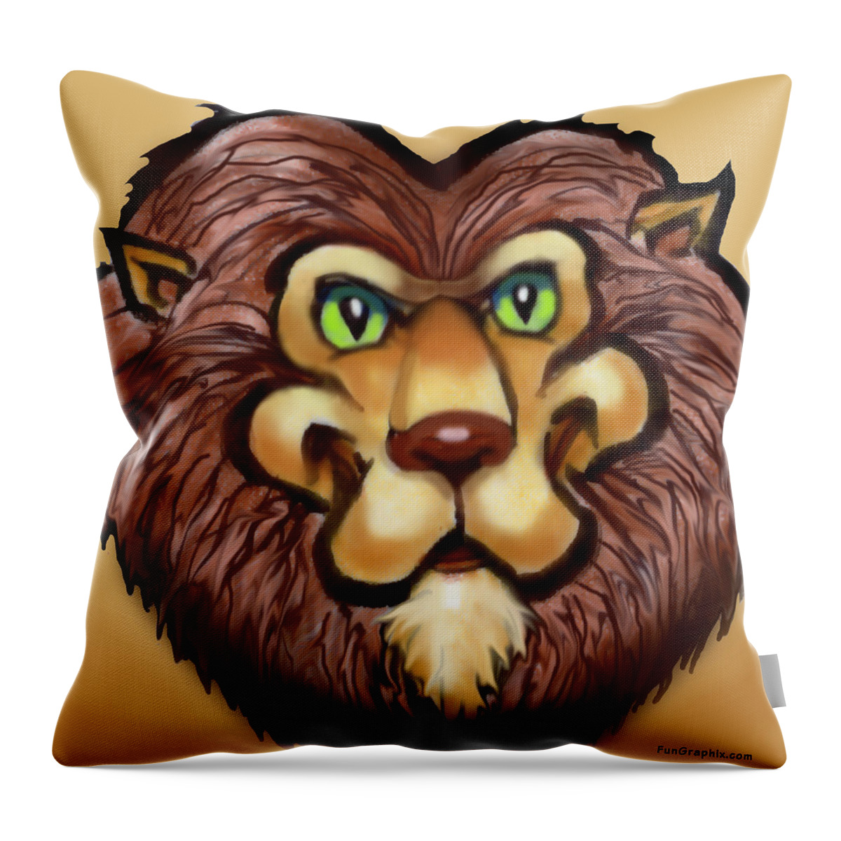 Lion Throw Pillow featuring the painting Lion by Kevin Middleton