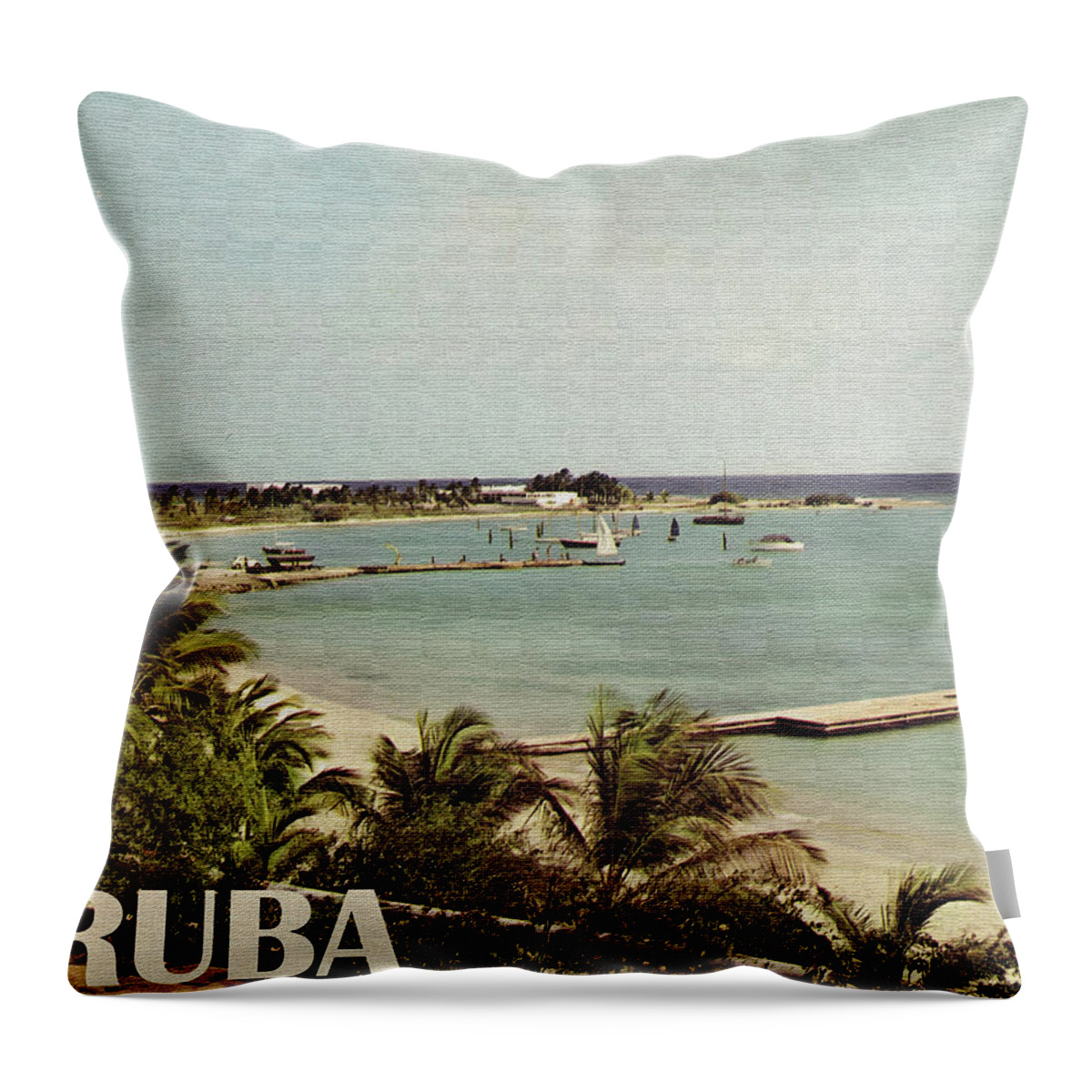 Tropical Throw Pillow featuring the photograph Aruba, Beach Photo by Long Shot