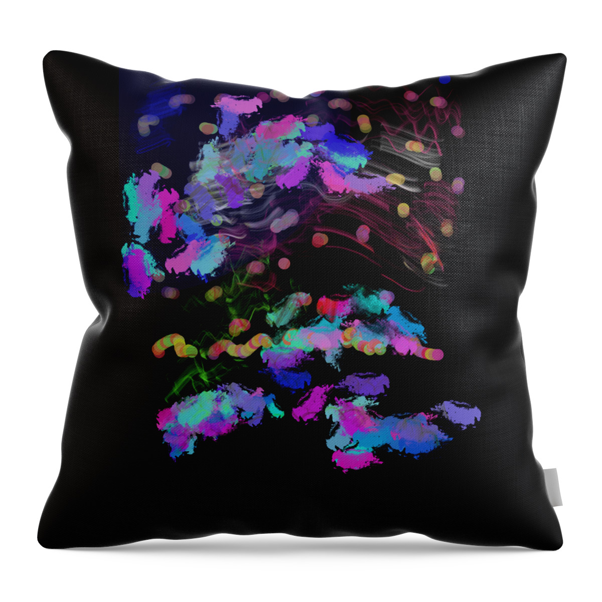 Abstract Expressionism Throw Pillow featuring the digital art As We Step into the Night by Zotshee Zotshee
