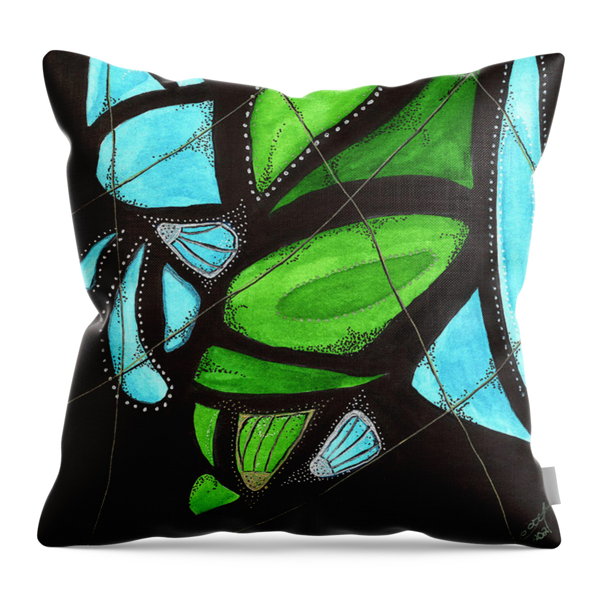 Abstract Throw Pillow featuring the painting Ascendant by Misty Morehead