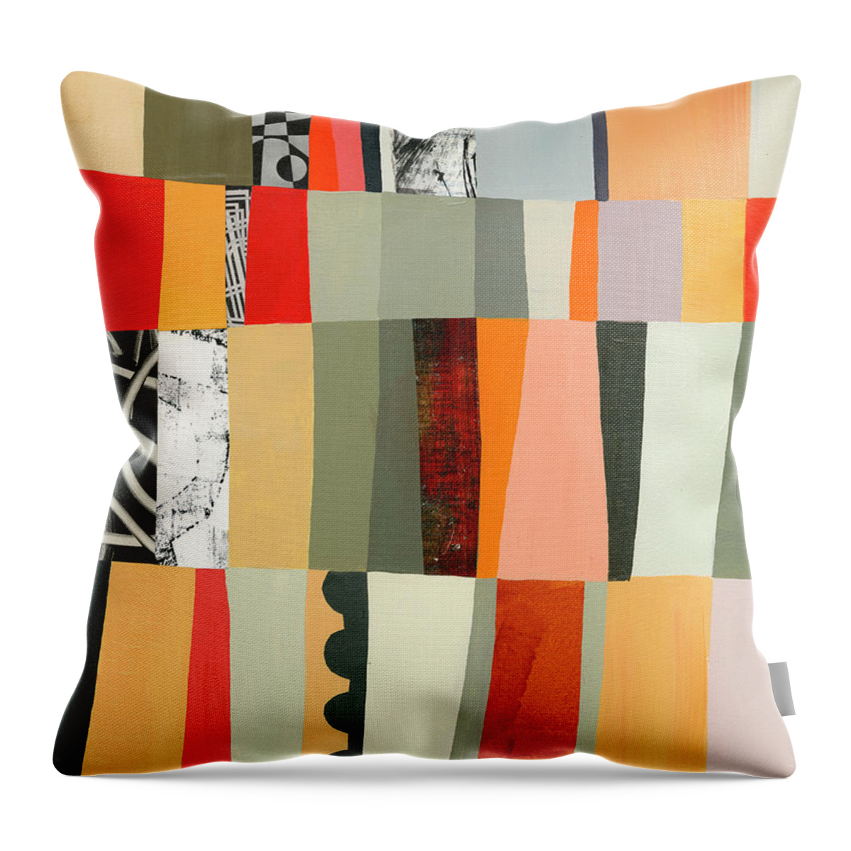 Abstract Art Throw Pillow featuring the painting Ashes to Embers #4 by Jane Davies