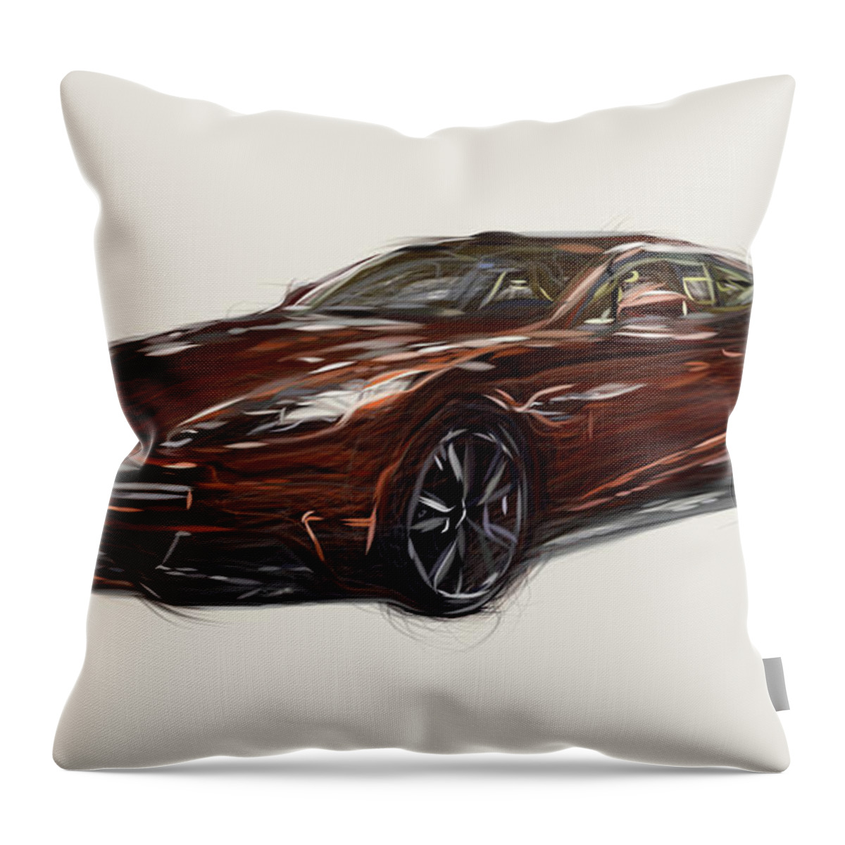 Aston Throw Pillow featuring the digital art Aston Martin AM 310 Vanquish Car Drawing by CarsToon Concept