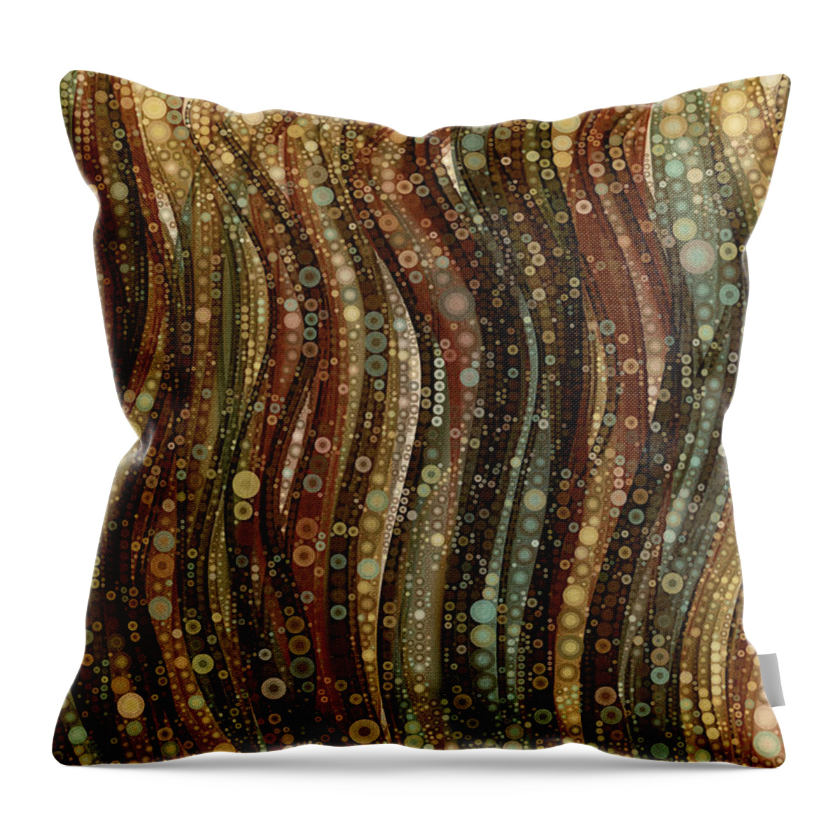 Abstract Throw Pillow featuring the digital art At the Bazaar Abstract Art by Peggy Collins