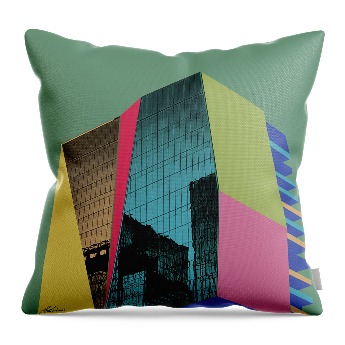 Square Art Throw Pillow featuring the digital art ATX The Molar by Brian Kirchner