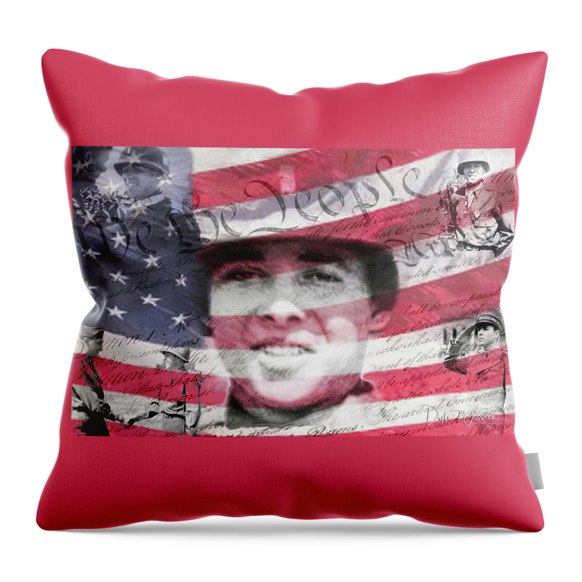 Audie Murphy Throw Pillow featuring the photograph Audie Murphy - WWII by Dyle Warren