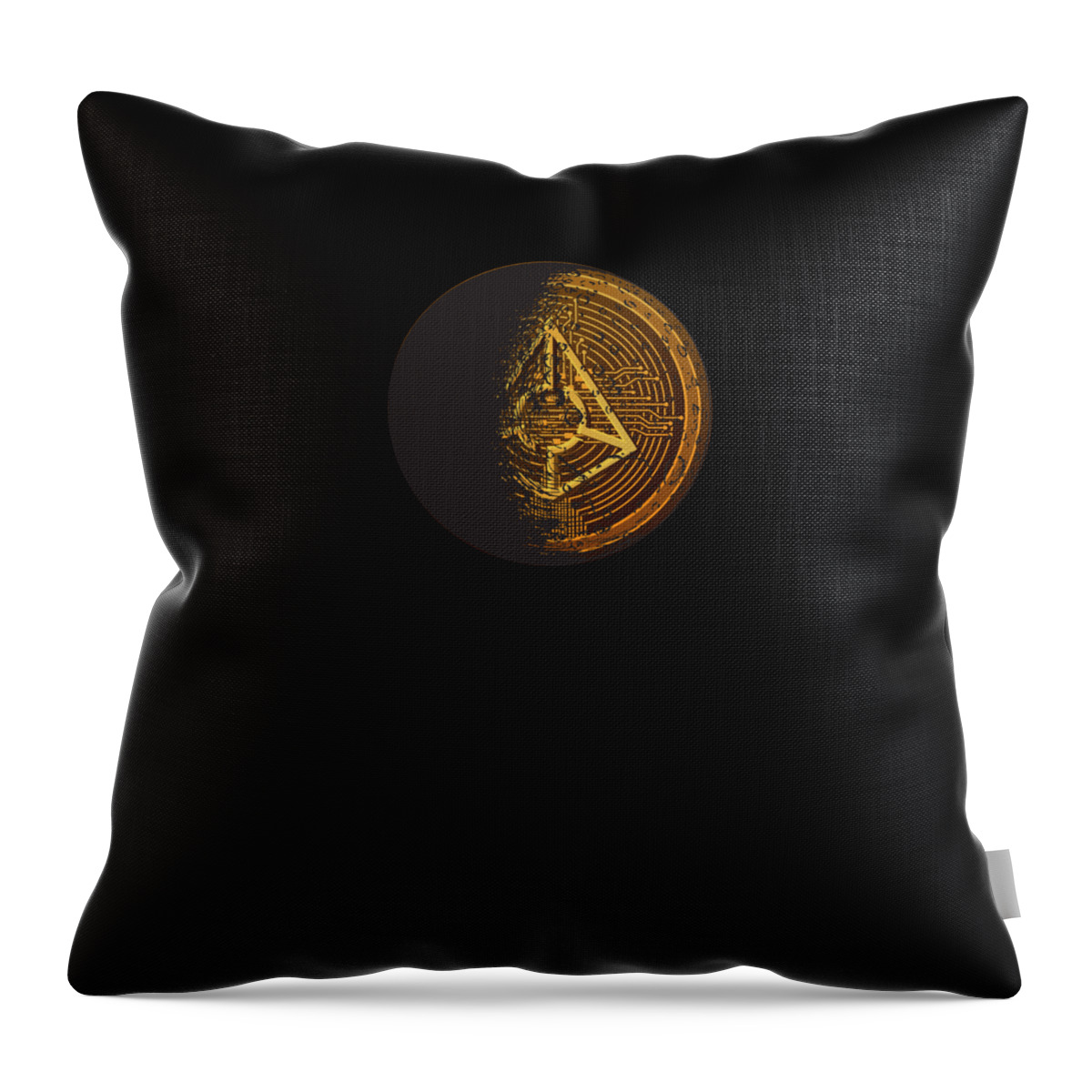 Augur Throw Pillow featuring the digital art Augur Moon Cryptocurrency by Me