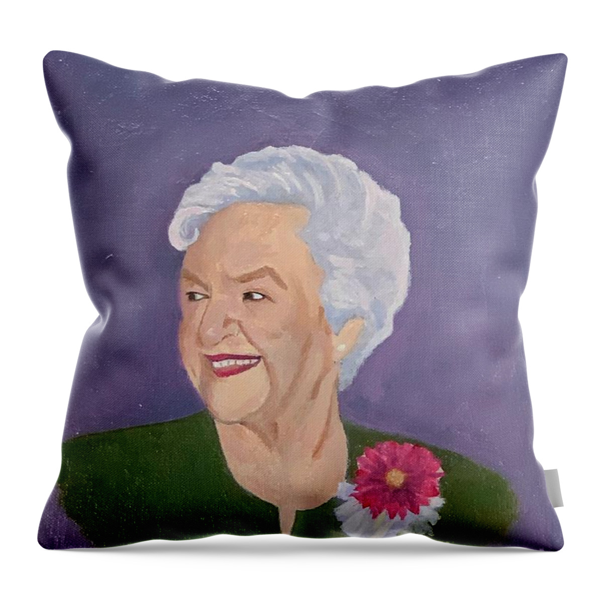 Relative Throw Pillow featuring the painting Aunt Ruth by Jerry Walker