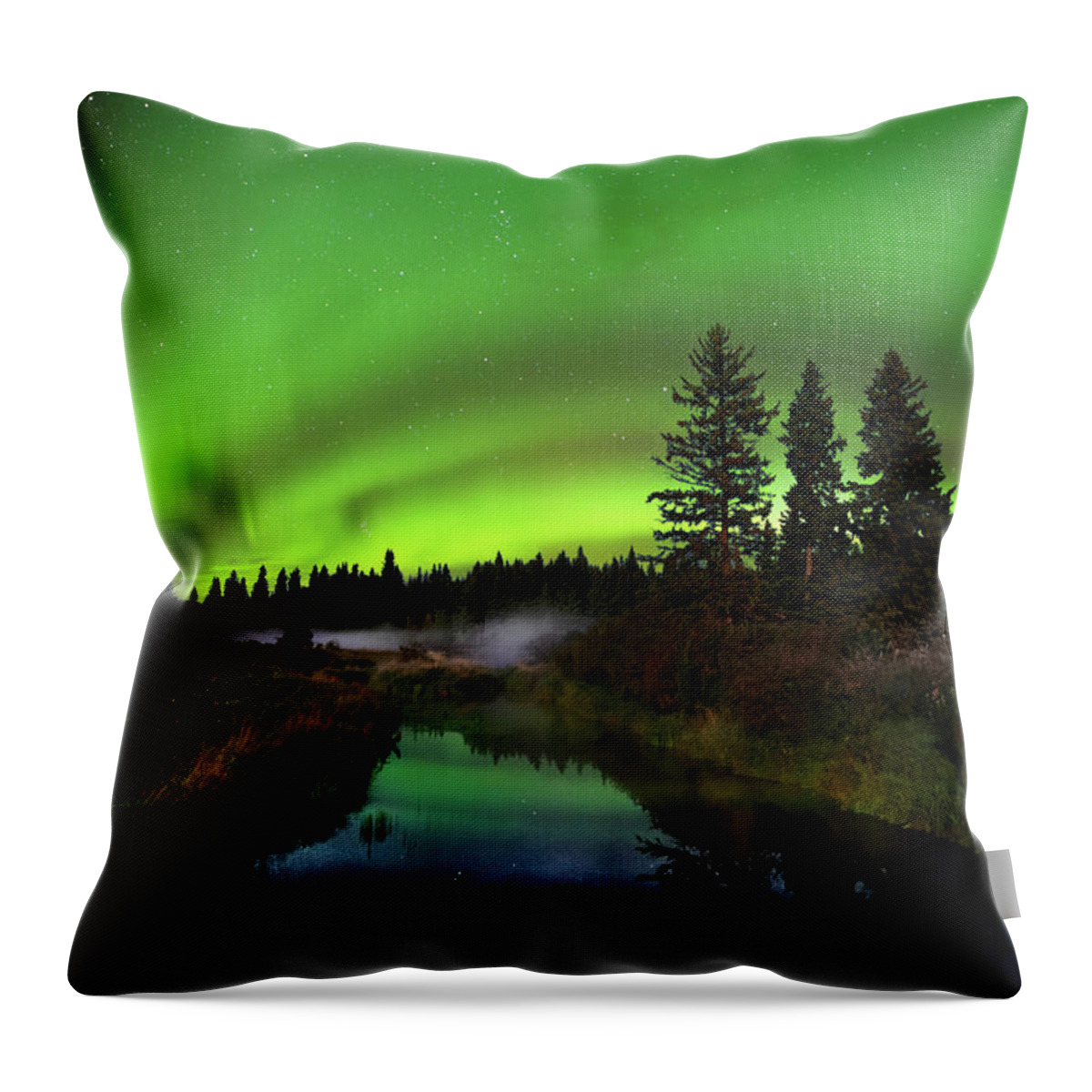 Landscape Throw Pillow featuring the photograph Aurora Arc by Dan Jurak