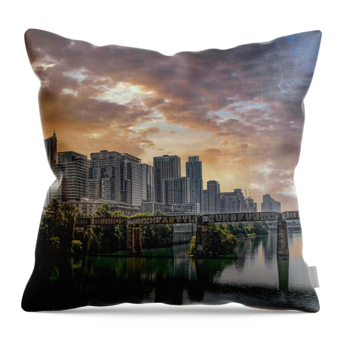 Sunset Throw Pillow featuring the photograph Austin, Texas by G Lamar Yancy