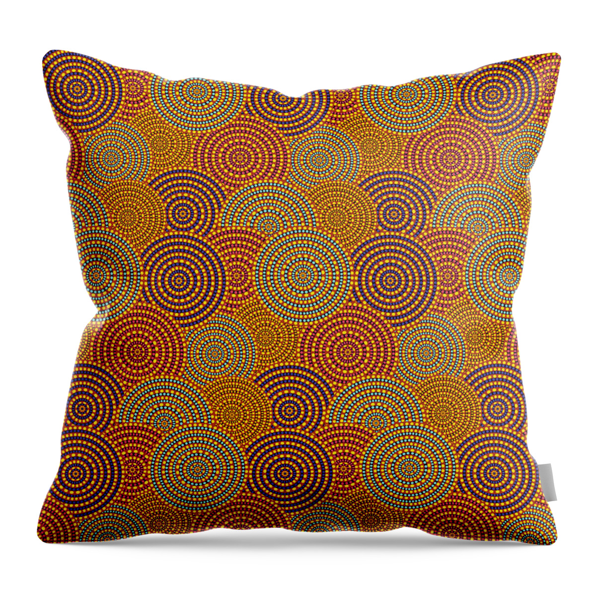 Australian Outback Throw Pillow featuring the digital art Australian Outback Circles by Eartha Designs