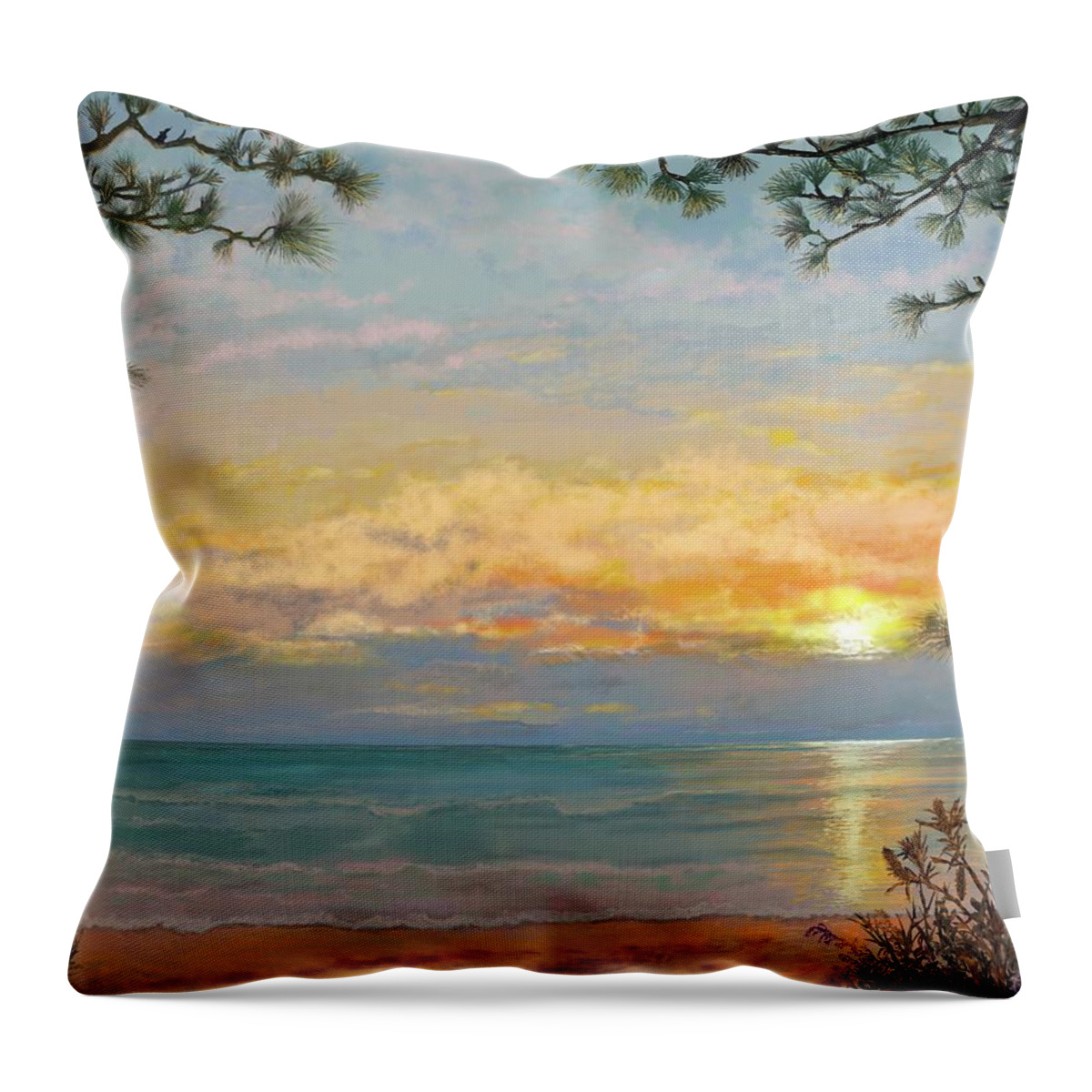 Digital Art Throw Pillow featuring the digital art Australian Sunrise by Marilyn Cullingford