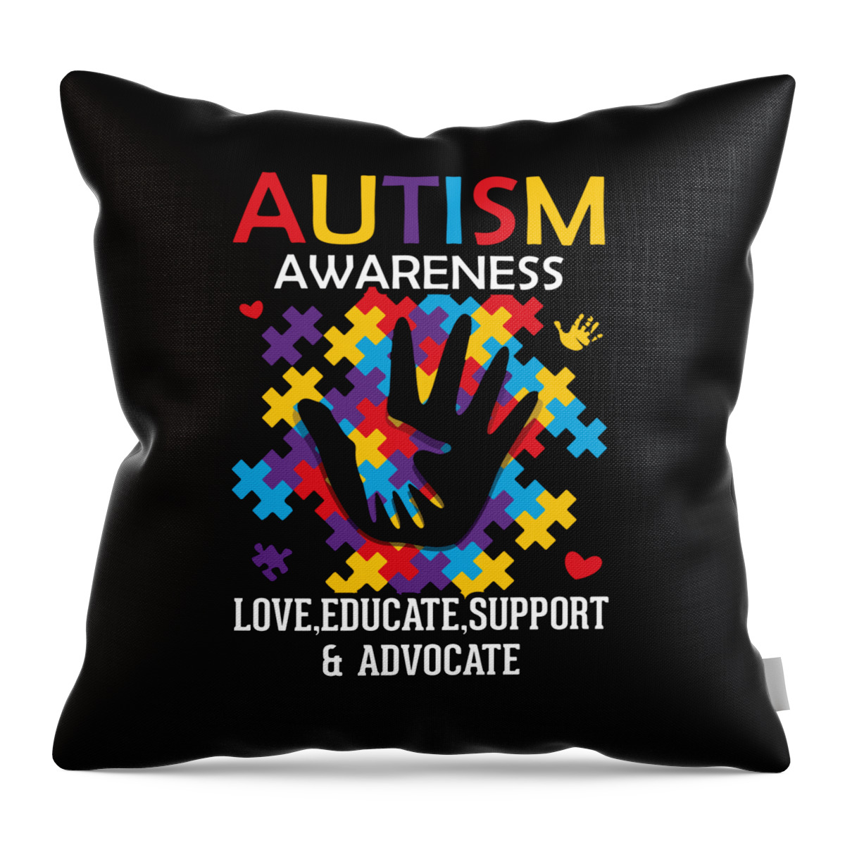 Autism Awareness Throw Pillow featuring the digital art Autism Awareness Design by Me