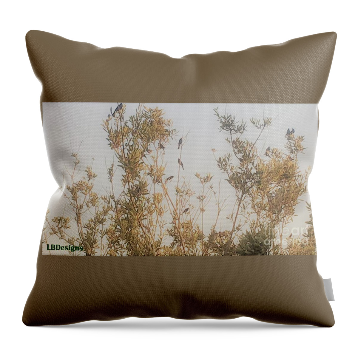 “arts And Design”; Gallery; Images; Ancient; Celebrate; Leaves; “pumpkins And Pottery”; “modern Minimalism”; “abstract And Still Life”; Autumn Throw Pillow featuring the photograph Autumn Chattering 2020 by LBDesigns