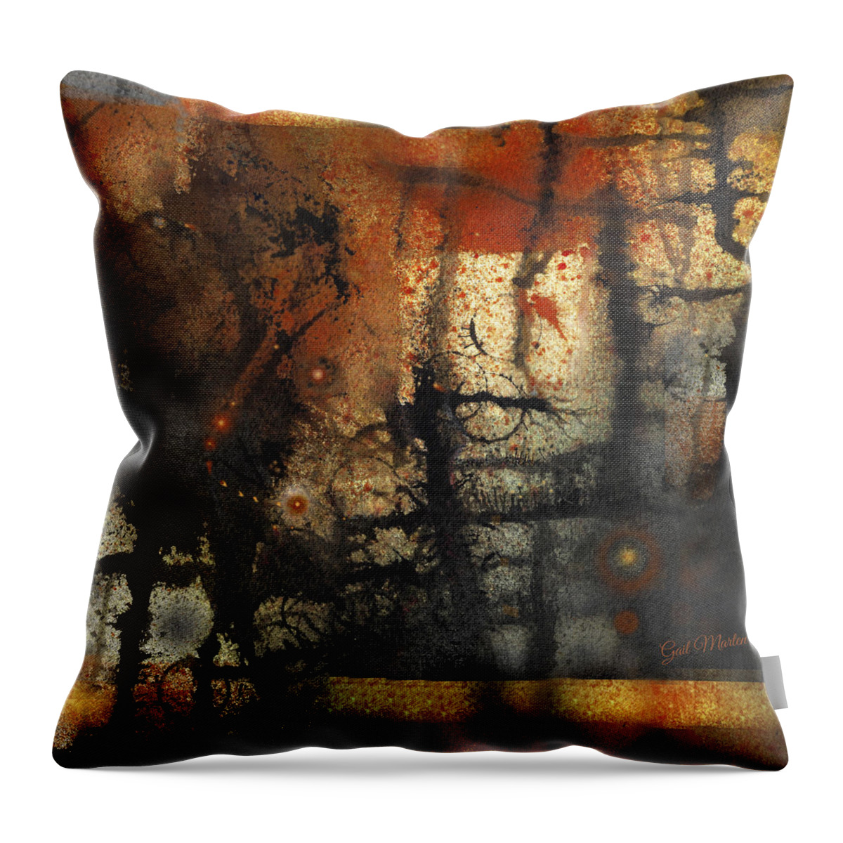 Abstract Throw Pillow featuring the painting Autumn Dream by Gail Marten