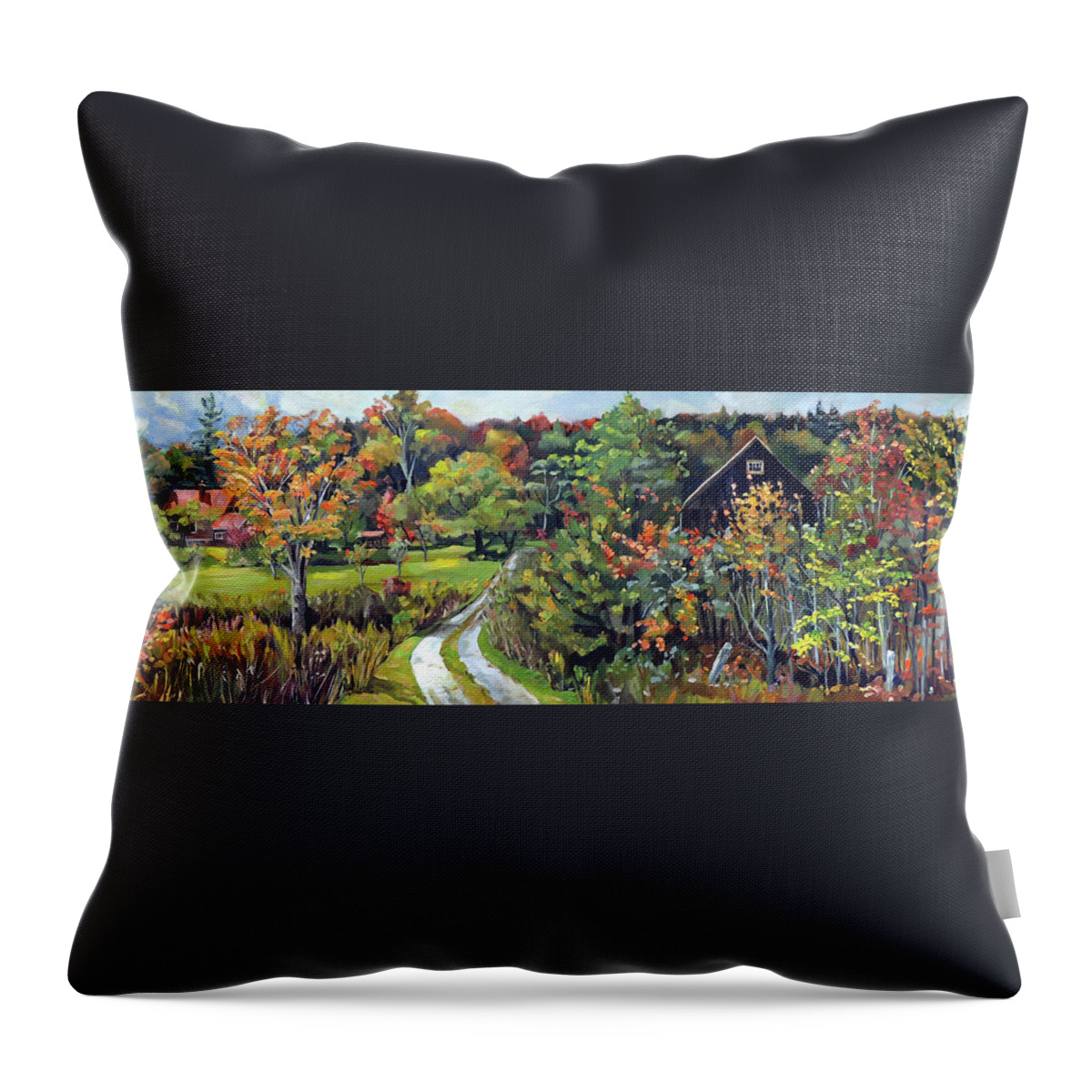 Autumn Throw Pillow featuring the painting Autumn Explosion in Vermont by Nancy Griswold