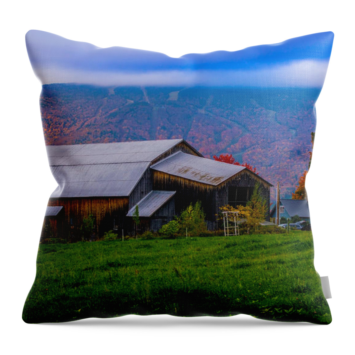 New England Throw Pillow featuring the photograph Autumn in the Mad River Valley by Scenic Vermont Photography