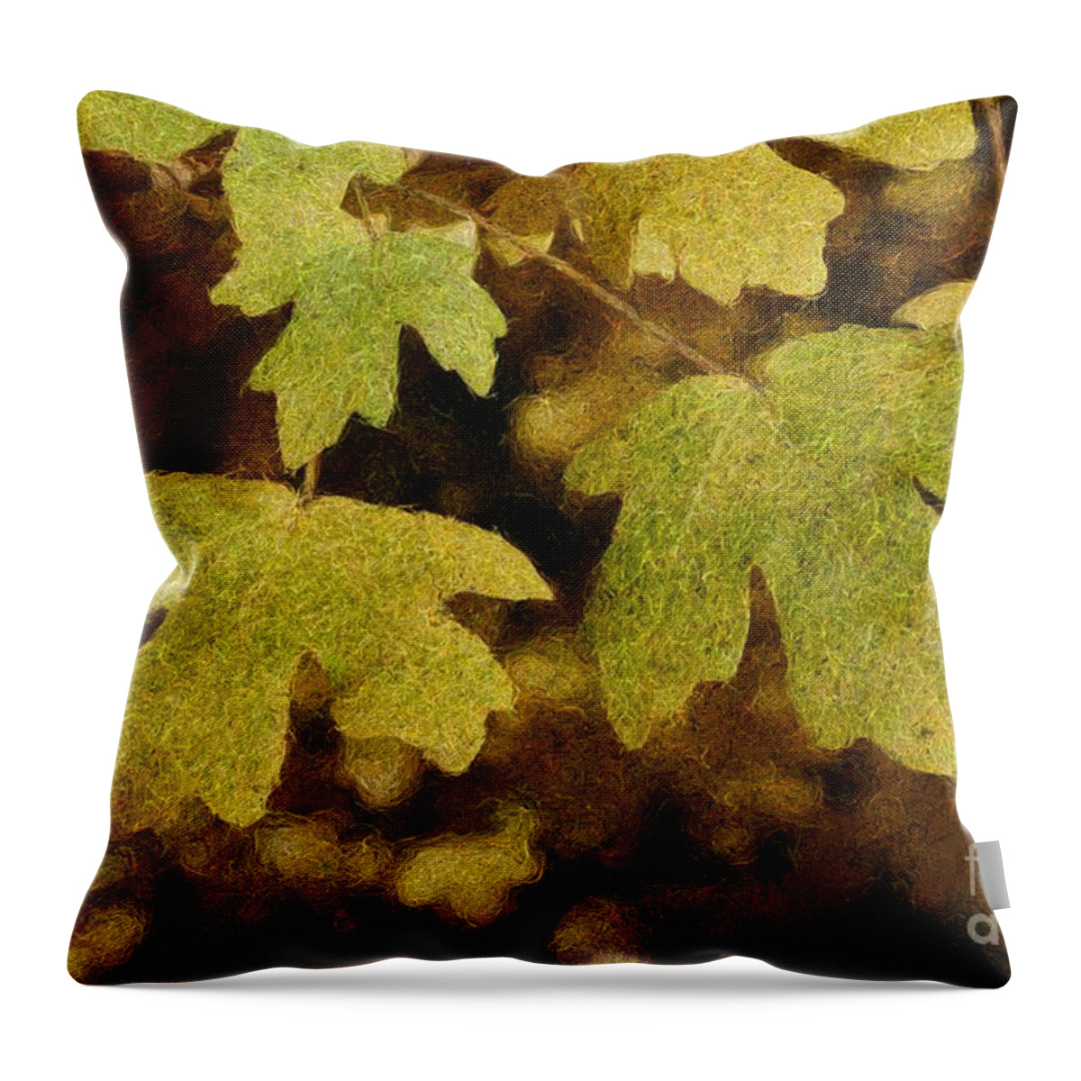 Digital Art Throw Pillow featuring the photograph Autumn Leaves 28 by Jean Bernard Roussilhe