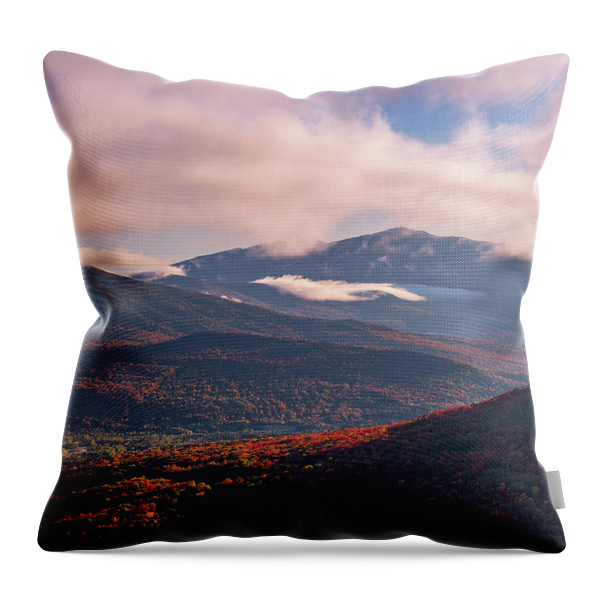 New Hampshire Throw Pillow featuring the photograph Autumn Morning In The Zealand Valley by Jeff Sinon