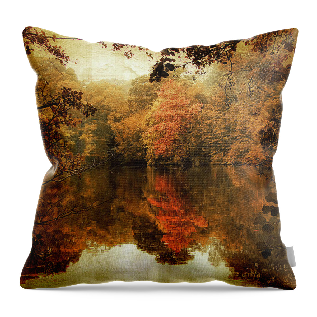 Autumn Throw Pillow featuring the photograph Autumn Reflected by Jessica Jenney
