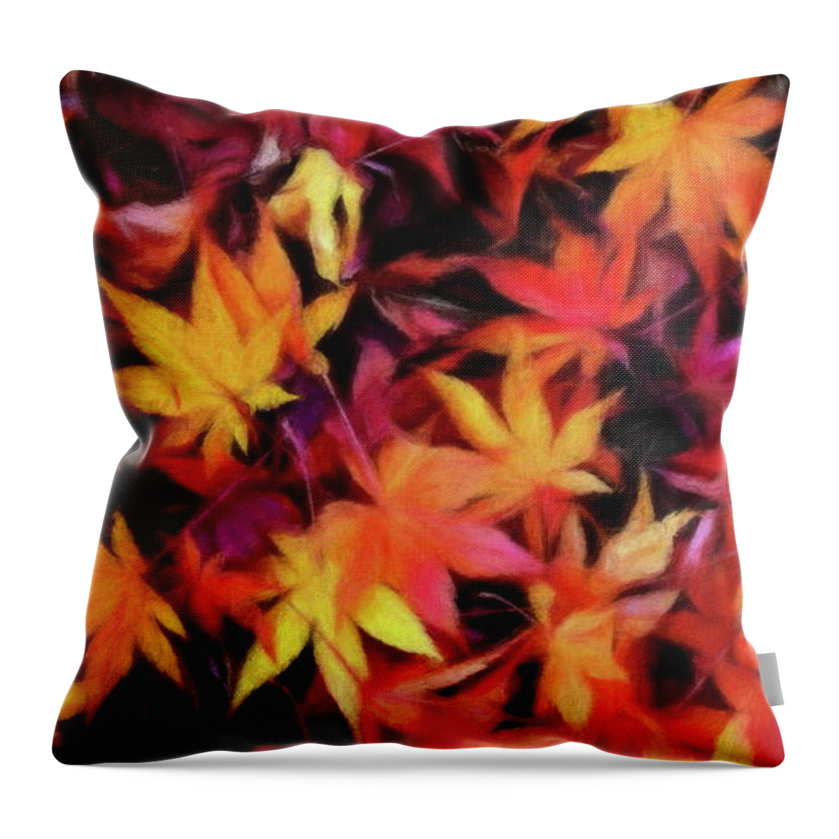 Leaves Throw Pillow featuring the digital art Autumn by Russ Harris