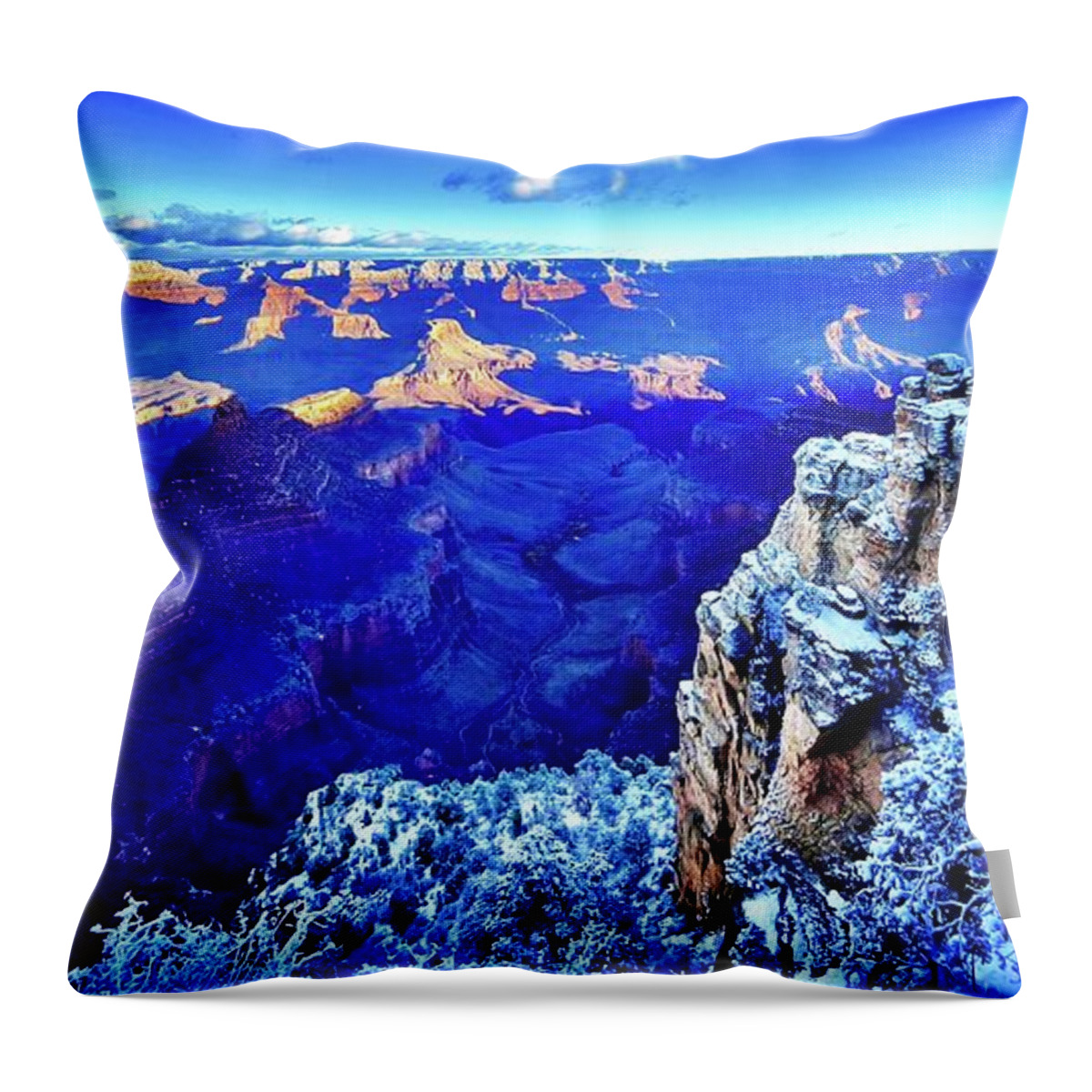 Landscape Throw Pillow featuring the photograph Awake The Snow Has Fallen by Kevyn Bashore