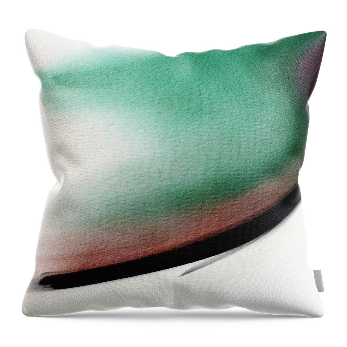 Movement Throw Pillow featuring the digital art Away Green Curved Abstract by Itsonlythemoon