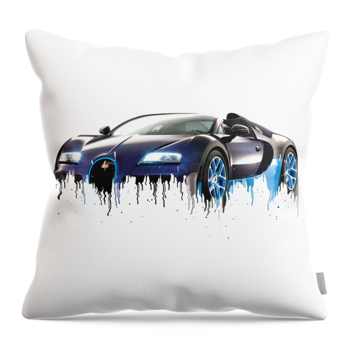 Wallpaper Throw Pillow featuring the digital art Awesome Bugatti Veyron Liquid Metal Art by Forty and Deuce