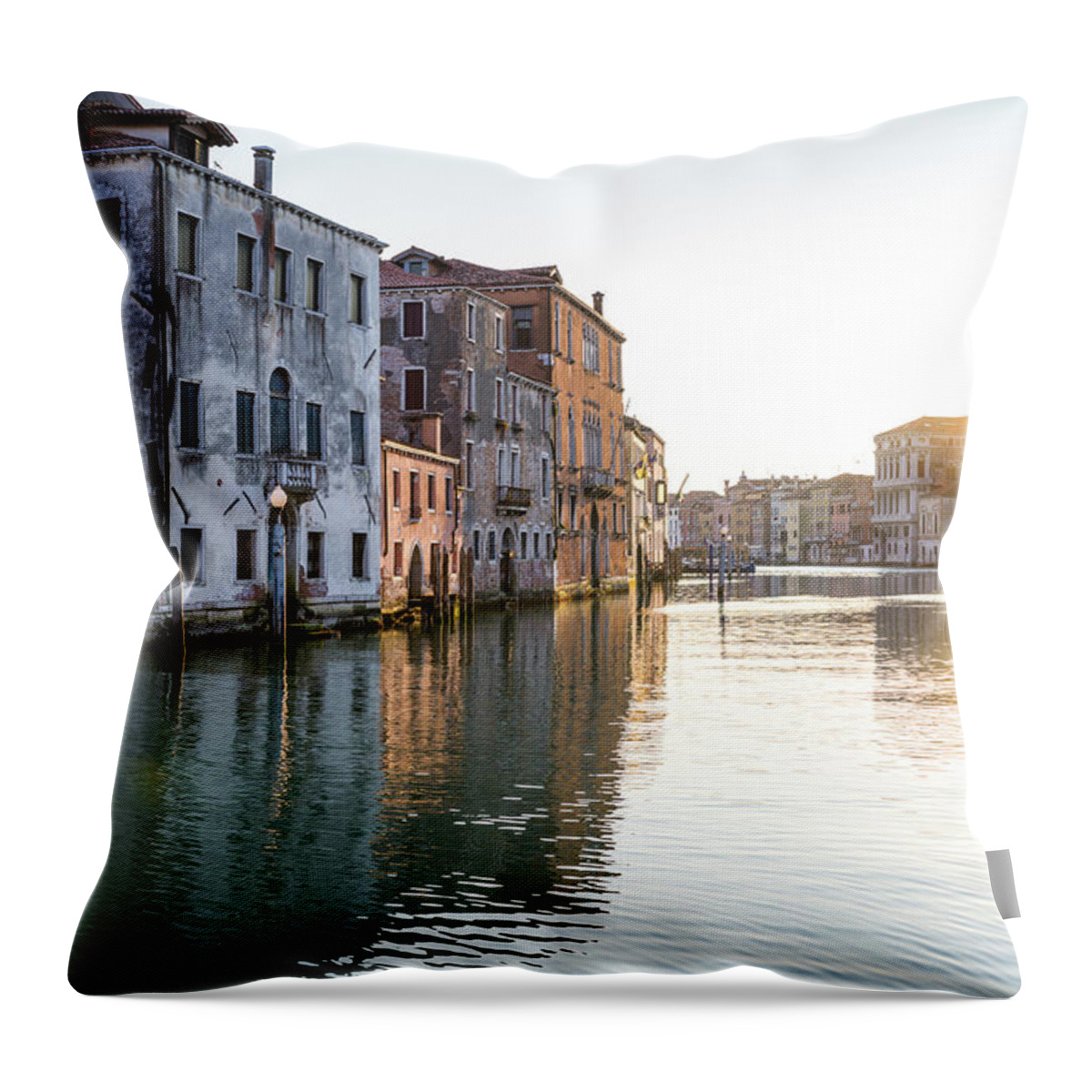 Sunset Throw Pillow featuring the photograph B0008101 - Sunset on Grand Canal by Marco Missiaja