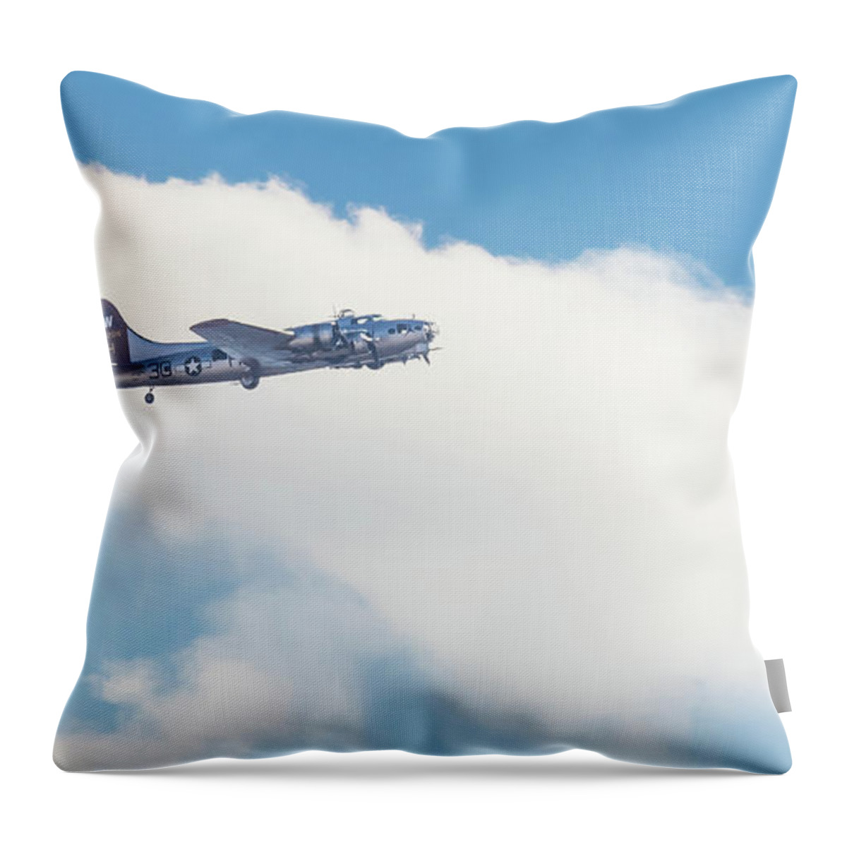 B17 Flying Fortress Throw Pillow featuring the photograph B17 Flying Fortress by Robert Bellomy