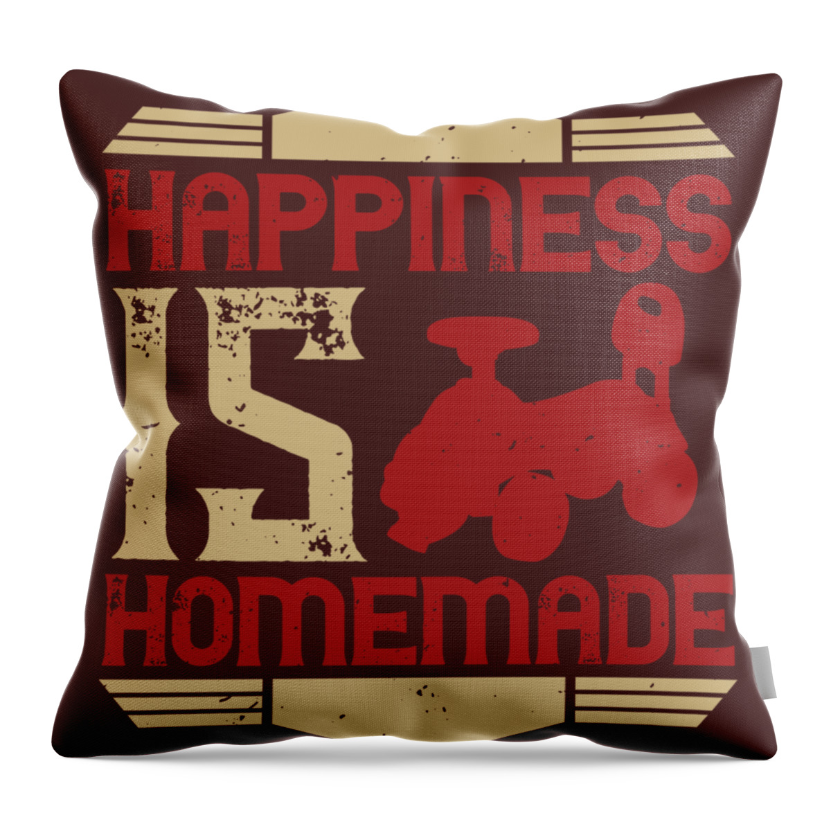Baby Throw Pillow featuring the digital art Baby Child Gift Happiness Is Homemade by Jeff Creation