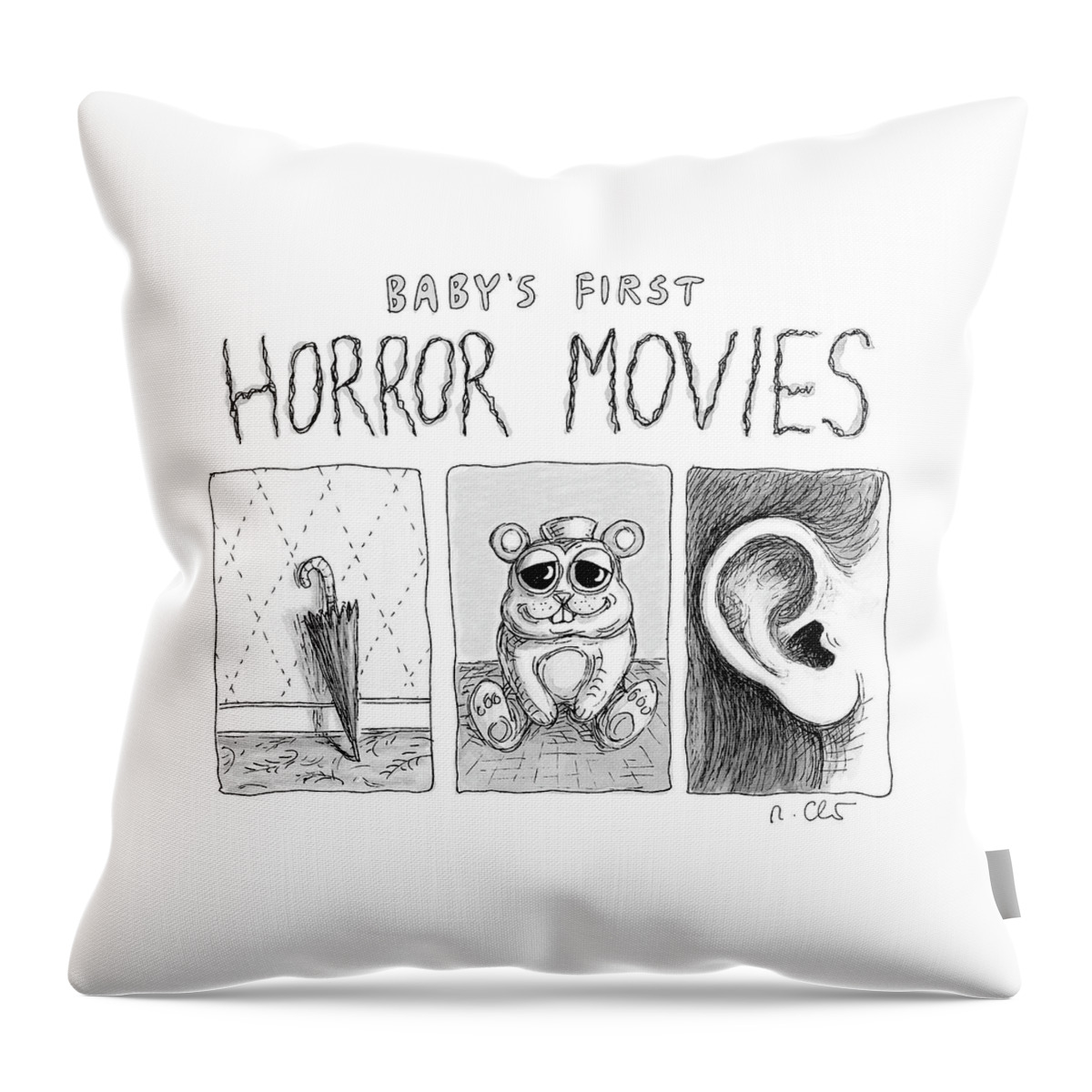 Baby's First Horror Movies Throw Pillow