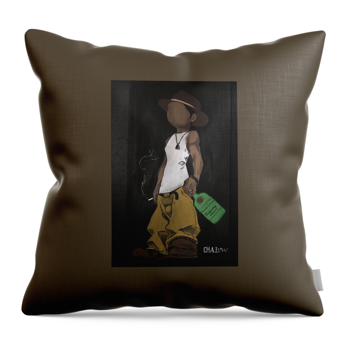  Throw Pillow featuring the painting Back N The Day Dude by Charles Young