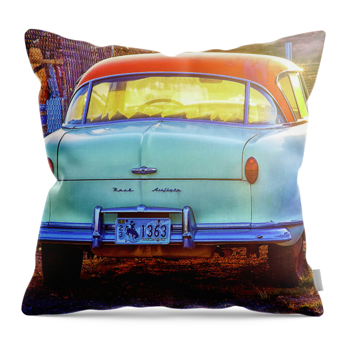 Classic Car Throw Pillow featuring the photograph Backyard jewell by Tatiana Travelways