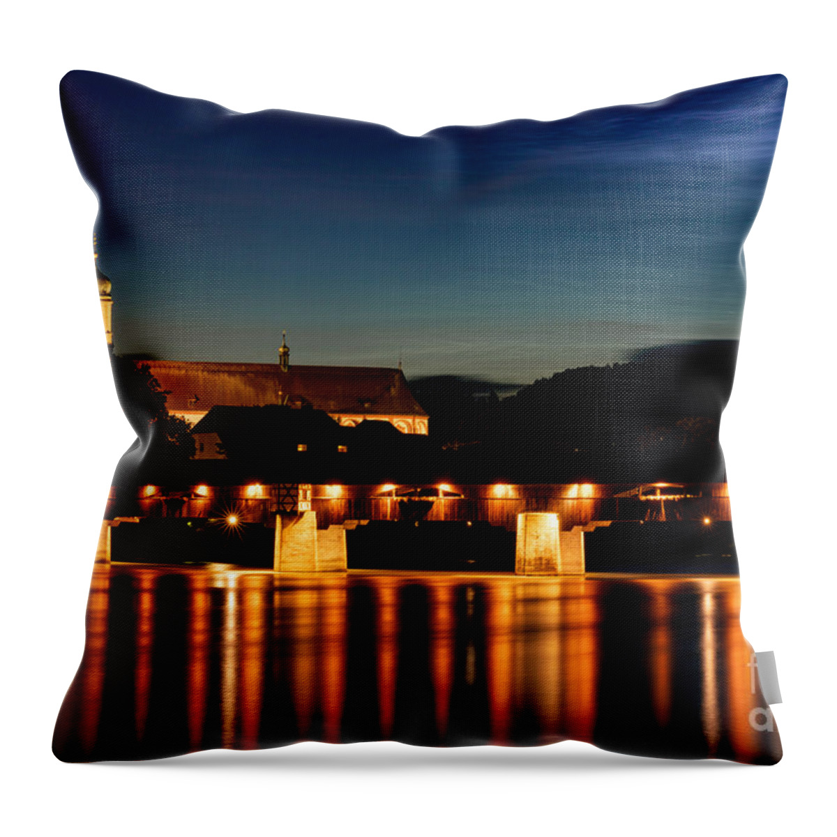 Rhine Throw Pillow featuring the photograph Bad Saeckingen by Nando Lardi