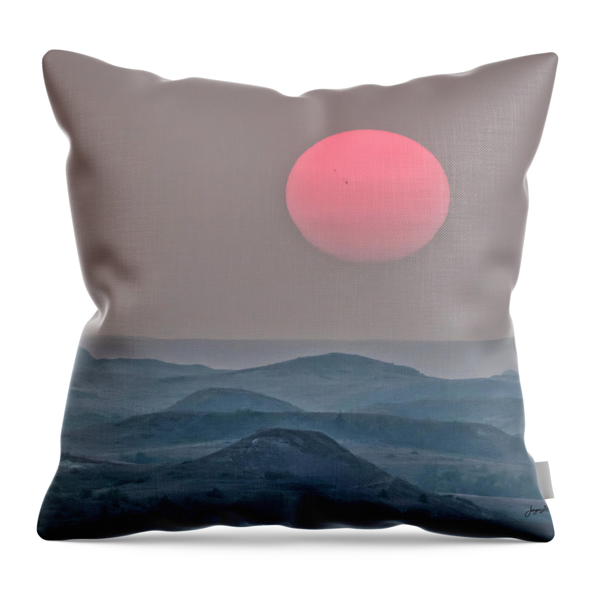 Scoria Pit Throw Pillow featuring the photograph Badlands Sundown by Jurgen Lorenzen