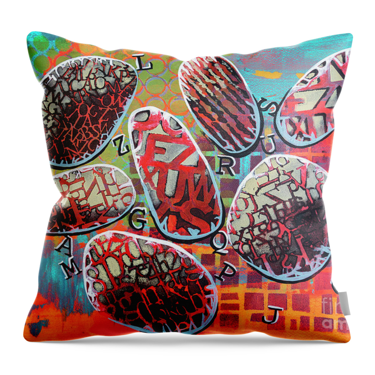 Nature Throw Pillow featuring the painting Balance3 by Ariadna De Raadt
