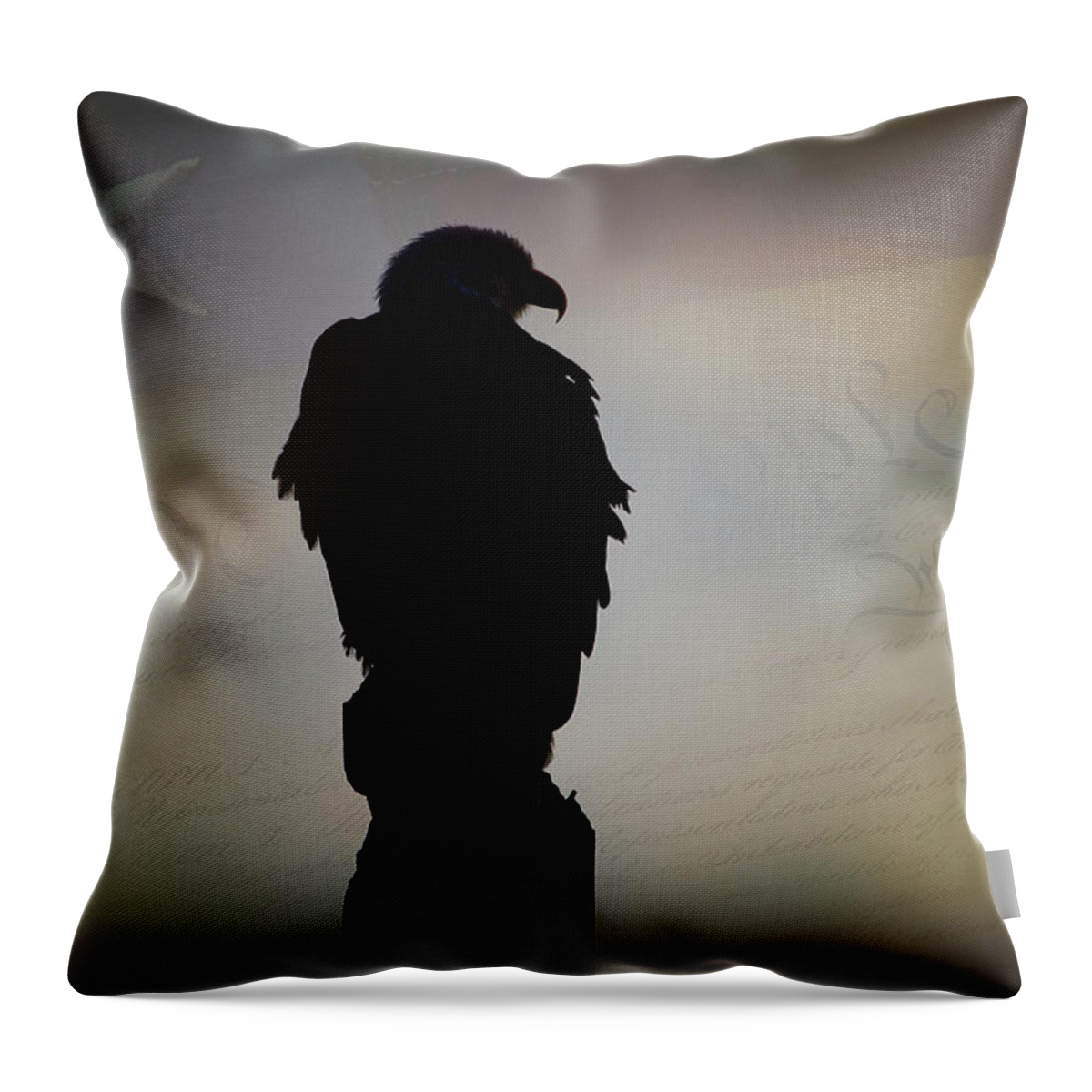 American Throw Pillow featuring the photograph Bald Eagle Silhouette by Vicki Stansbury